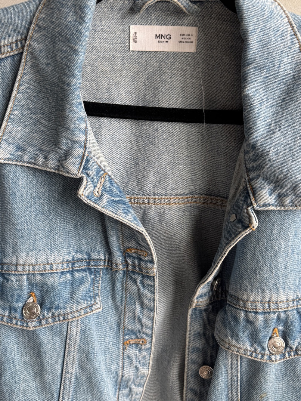 Mango MNG Light Blue Denim Jacket - women's Casual Oversized Trucker - Picture 2 of 6